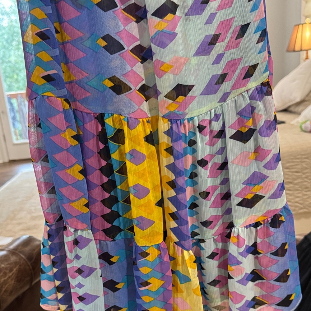 Colorful Geometric Patterned Mini Dress - Picture 4 of 9